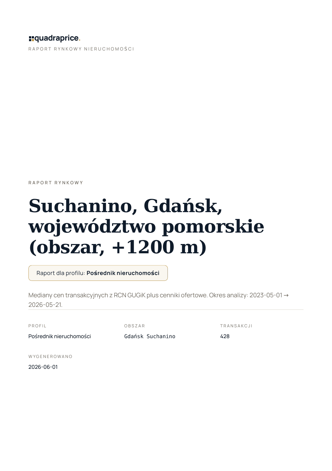 Przykładowy raport — Okładka